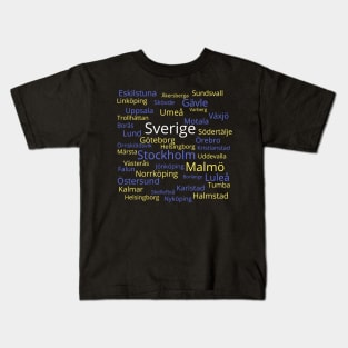 Sweden Geography: Tätorter Kids T-Shirt